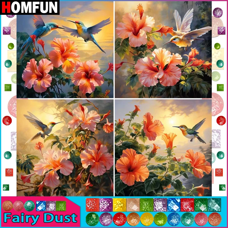 

HOMFUN Fairy Dust Diy Full Square Round Drill 5D Diamond Painting Diamond Embroidery "Animal Bird Flower" Home Decor Gift