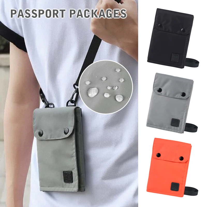 

Rfid Blocking Crossbody Neck Hanging Passport Bag Pouch Wallet Card Holder New Travel Document Waterproof Change Cell Phone Bag