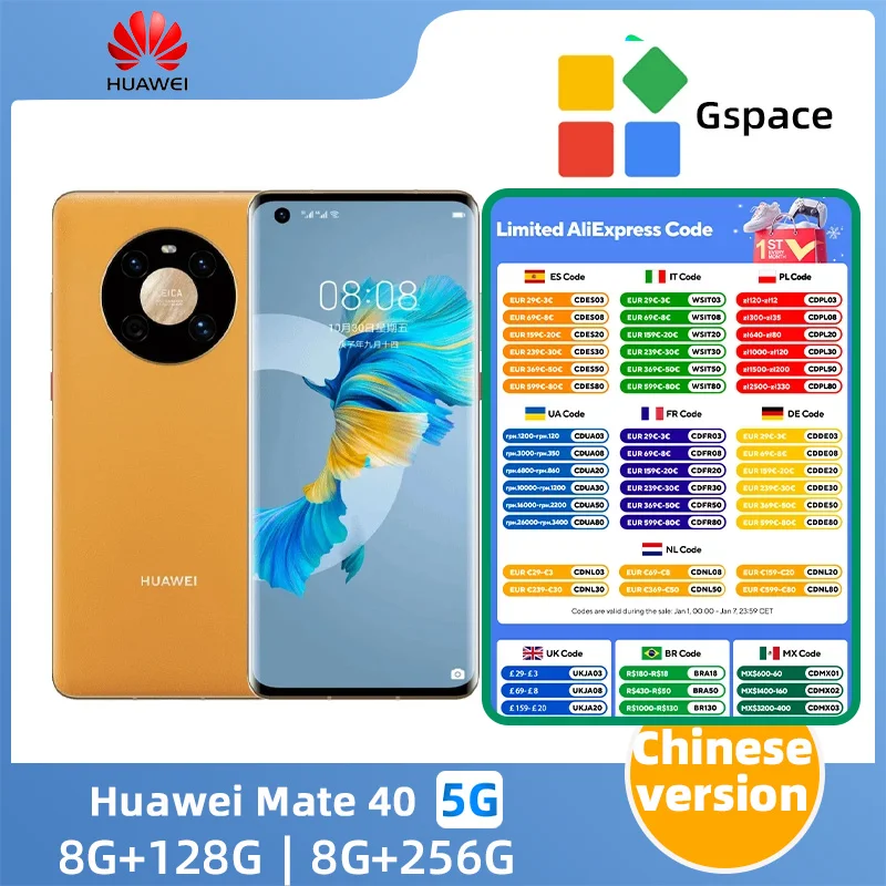 Huawei Mate 40 5G MobilePhone Kirin 9000E Octa Core 6.5