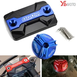 Para Grom motocicleta CNC tapón de llenado de aceite de motor para Honda MSX125 Grom 2013-2023 accesorios cubierta de depósito de líquido de frenos delantero
