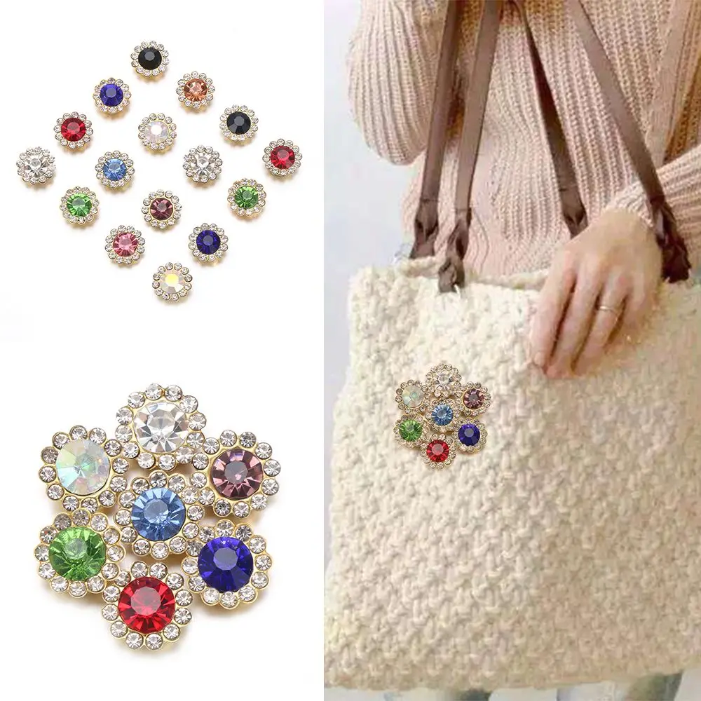 10PCS Apparel Sewing Sparkling Hat Accessories Rhinestone Buttons Clothes Decoration Crystal Glass Stone