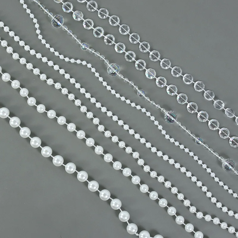 3meter ABS Imitation Pearl Round Beads String Chain Garland Wedding Party Decoration DIY Clothing Accessories Jewelry Making