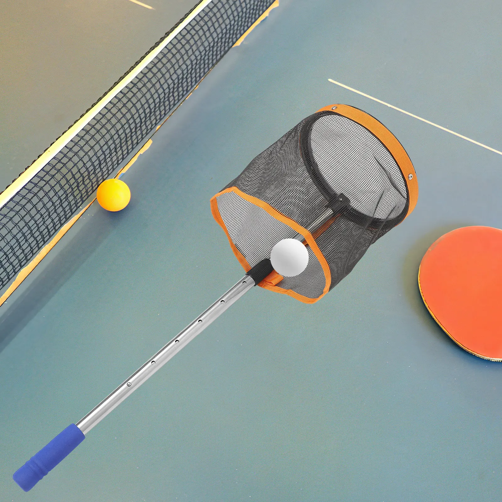 

Table Tennis Picker Large Capacity Telescopic Handle Portable Ball Collector Efficient Ping Pong Tennis Ball Catcher