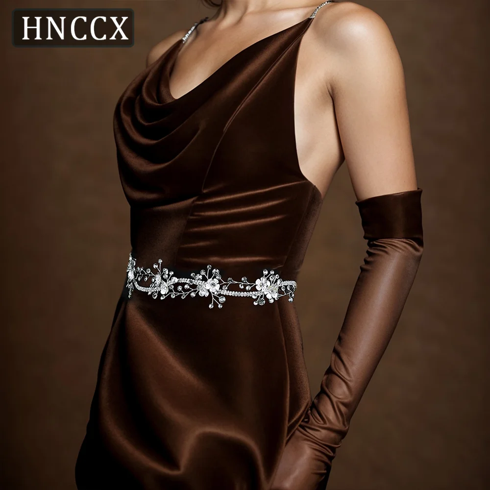 

HNCCX Elegant Girls Sash For Dresses Accessories Handmade Belts Wedding Dresses Belt Marriage Bridal Ribbion Belts CSH573