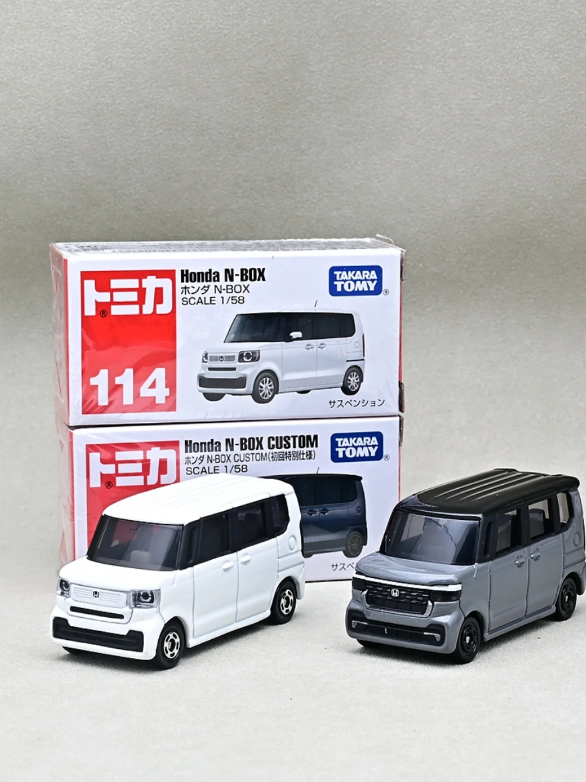 Tomy-domica子供用合金モデルカー、ホンダN-BOXバン、No。114、1:58、おもちゃ