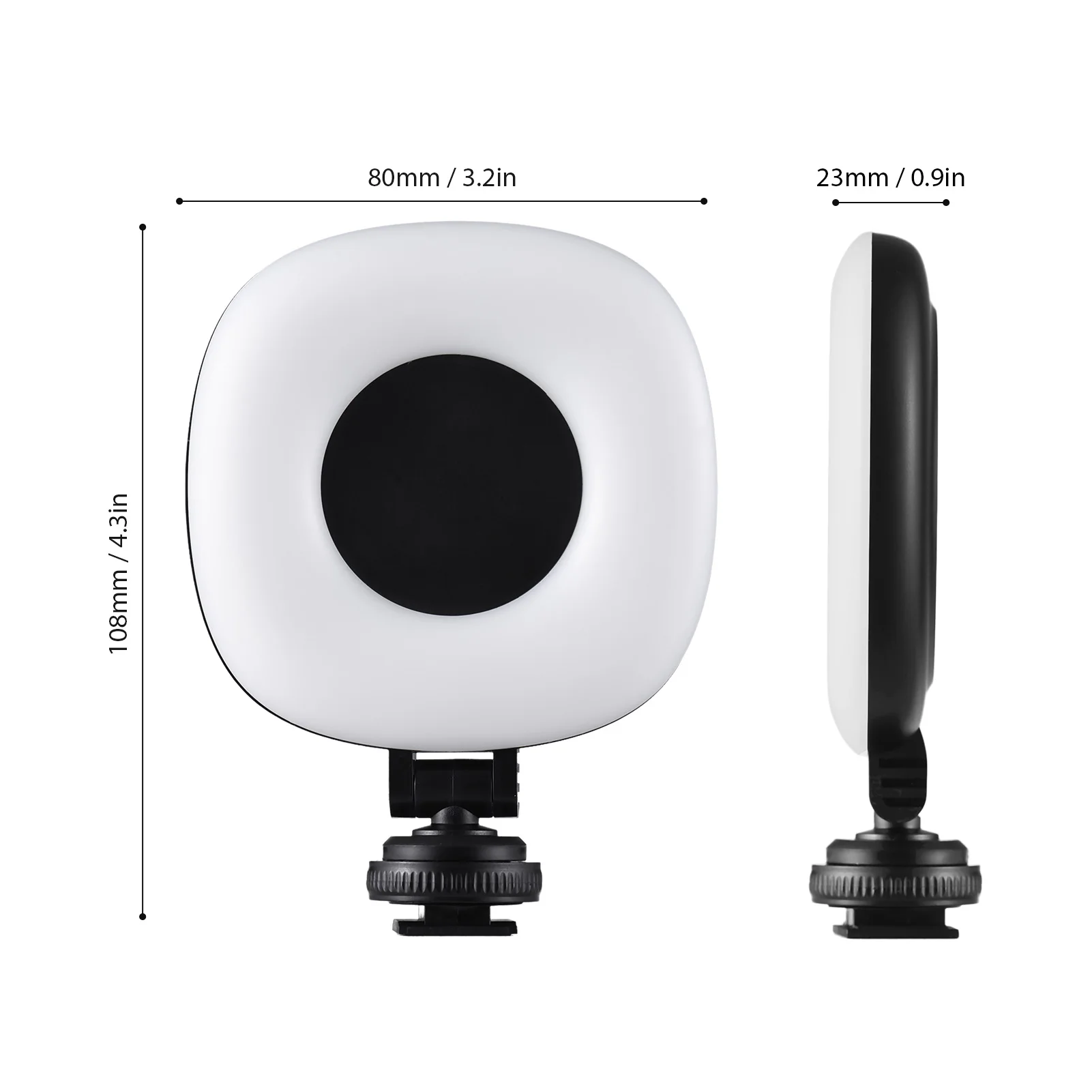 2 حزمة جيب LED الفيديو الضوئي ضوء الكاميرا التصوير الفوتوغرافي LED ملء الضوء 3 أوضاع الإضاءة 3 مستويات سطوع المدمج في البطارية مع