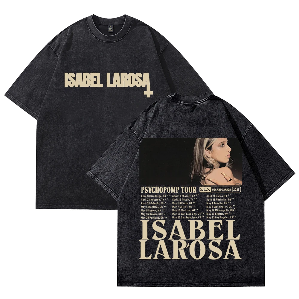 Isabel LaRosa Psychopomp Tour 2025 Camiseta de algodón lavado Cosplay camisetas Vintage de manga corta camiseta de moda camisetas de cuello redondo de Hip Hop