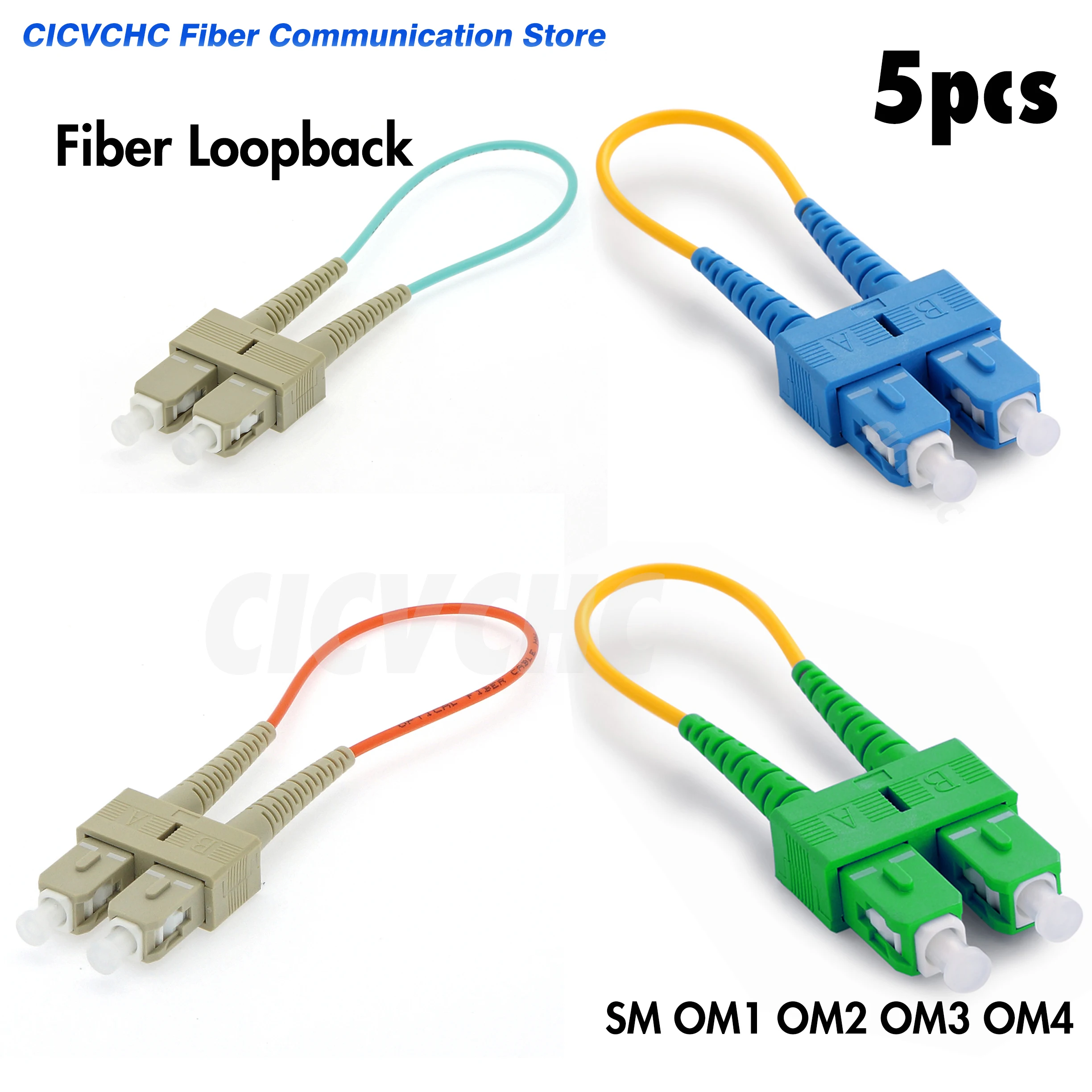 

5 pcs SC Loopback Tester SC/APC SC/UPC-SM OS2/MM OM1, OM2, OM3, OM4 with 2.0mm tube