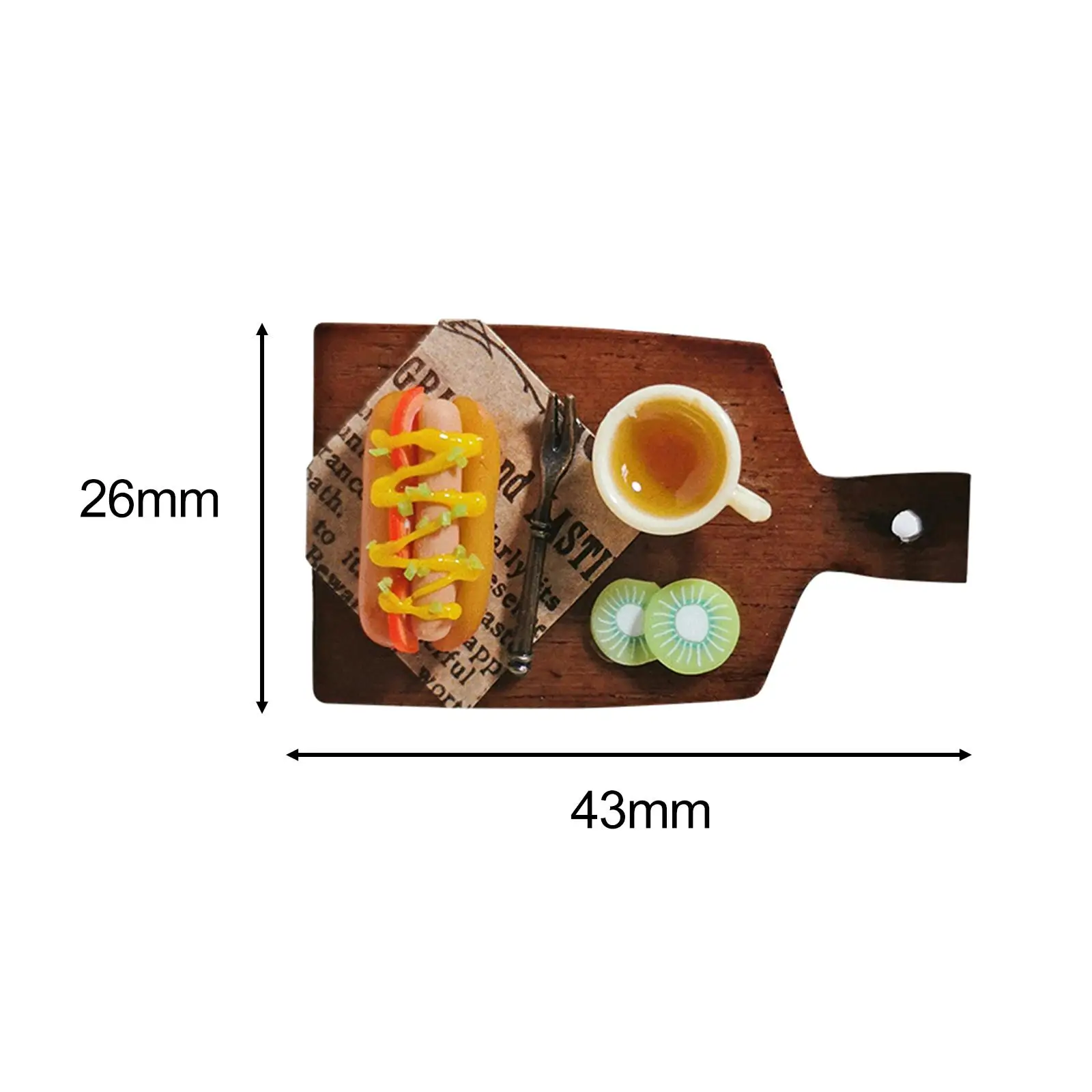 Nachmittags tee Spielzeug Modell Hot Dog Miniatur Szene Modell Puppenhaus Zubehör Mini Spielzeug Lebensmittel für Küche Restaurant Esszimmer