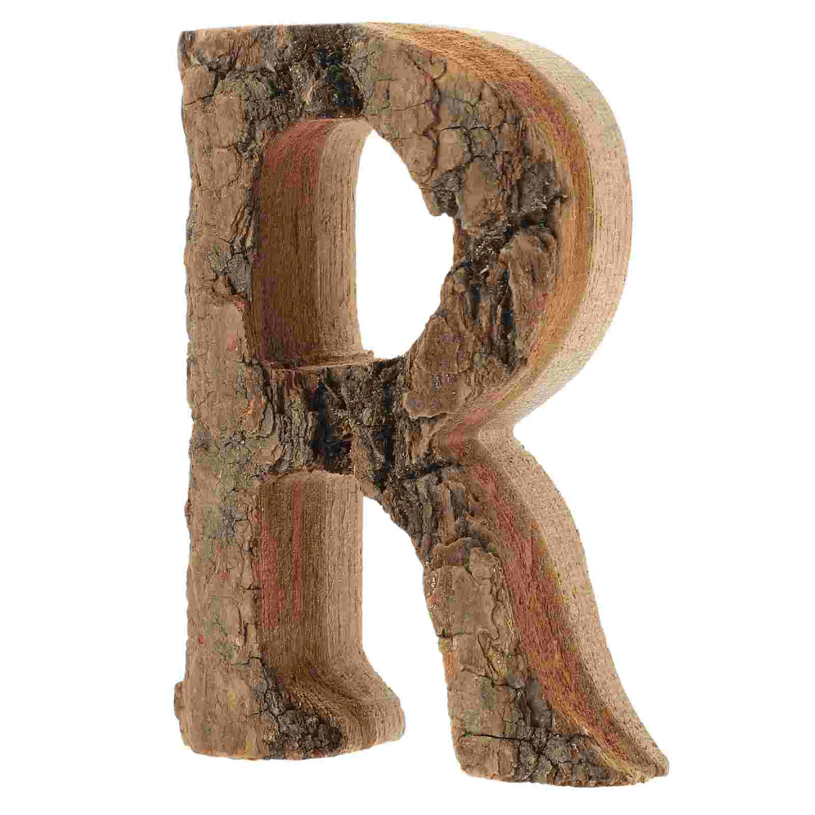 Bark Craft Vintage Wooden Numerals Woodwork Table Decorations Letter Number Letters Blank Retro