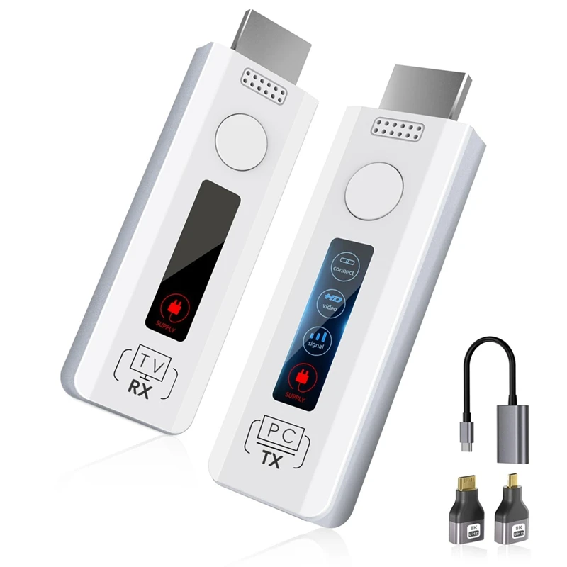 Wireless -Compatible Transmitter and Receiver: Plug & Play Portable Wireless Extender Kit Support 2.4/5G, 4K Decode-ELEC
