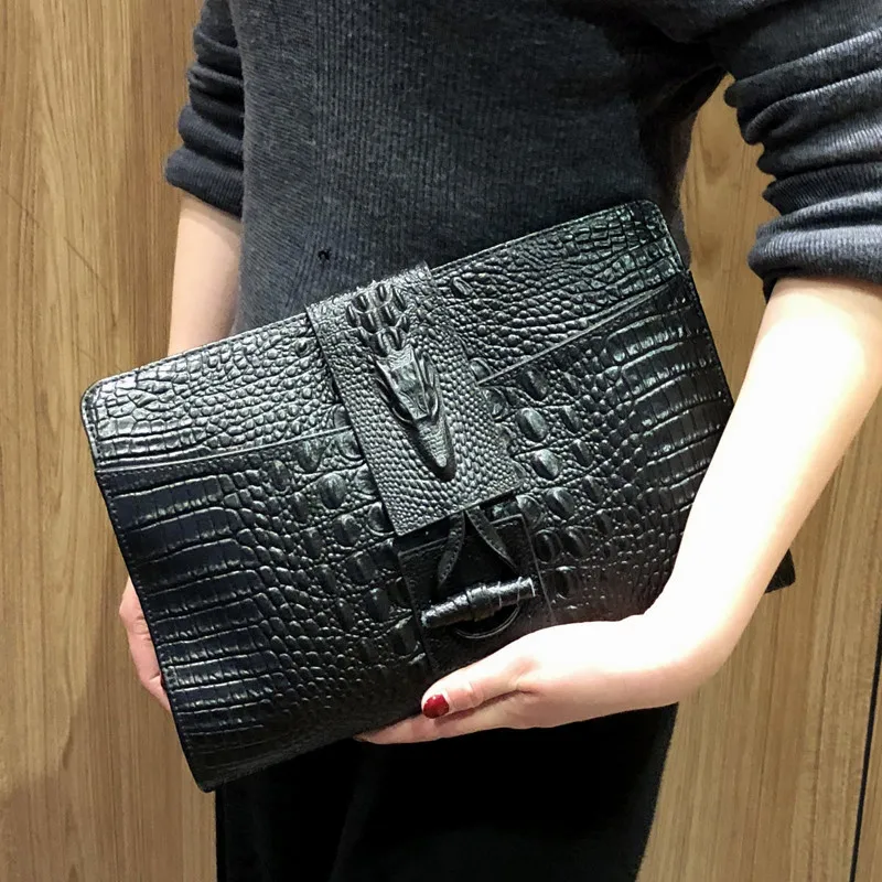 Vintage Crocodile kobiety sprzęgła torba na ramię ze skóry PU dla kobiet Crossbody torby marka projekt panie koperta sprzęgła bolsas