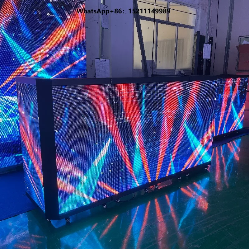 P3.91 Folding Led Panell bar Dj Booth Stand Display Front Desk Custom Size 4k Foldable 2 Meter Outdoor Led Screen for Dj Booth