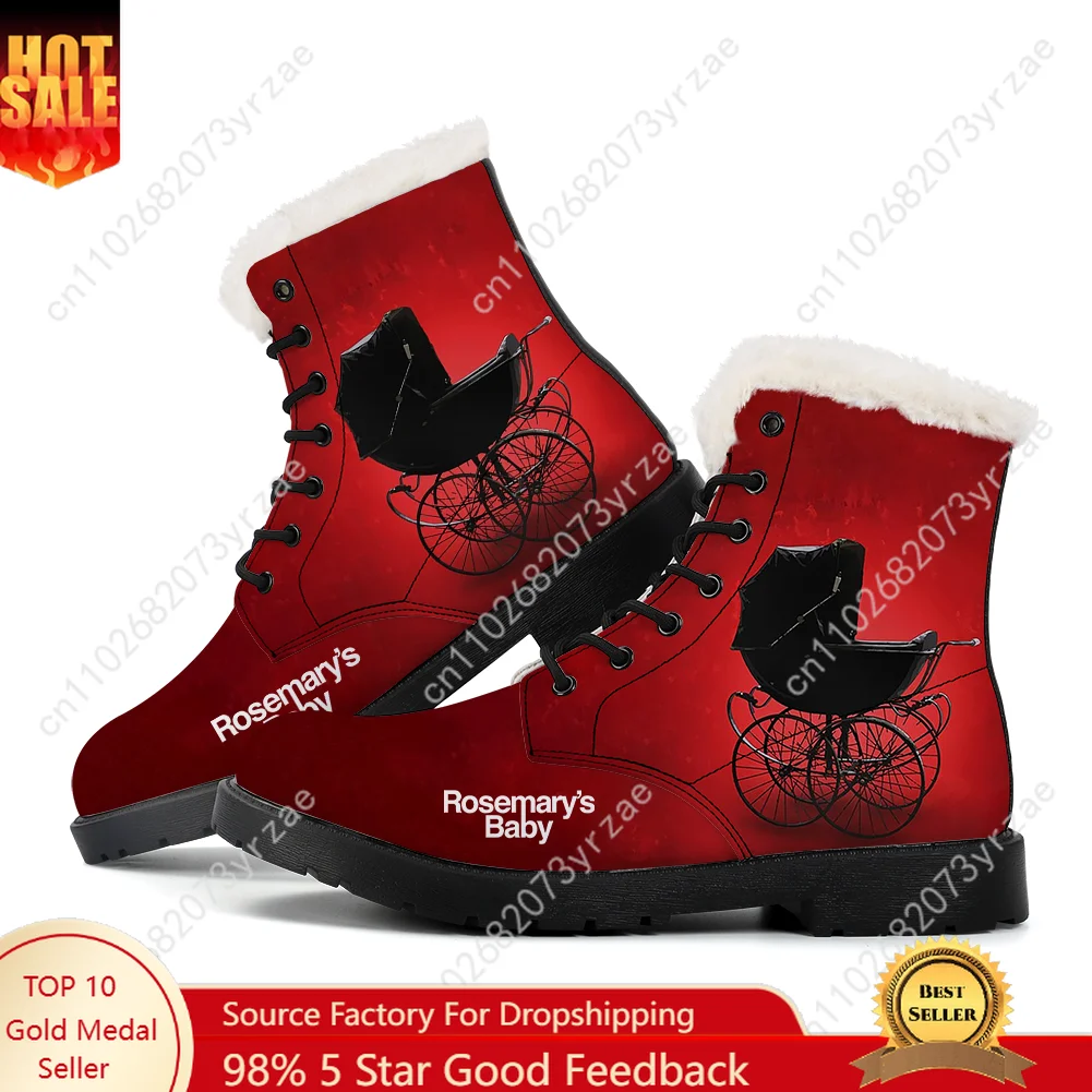 

Rosemary's Baby Plush Boot Men Women Teenager Casual Outdoor Warm Boot High Quality Personalized Fashion Pattern Custom Shoes