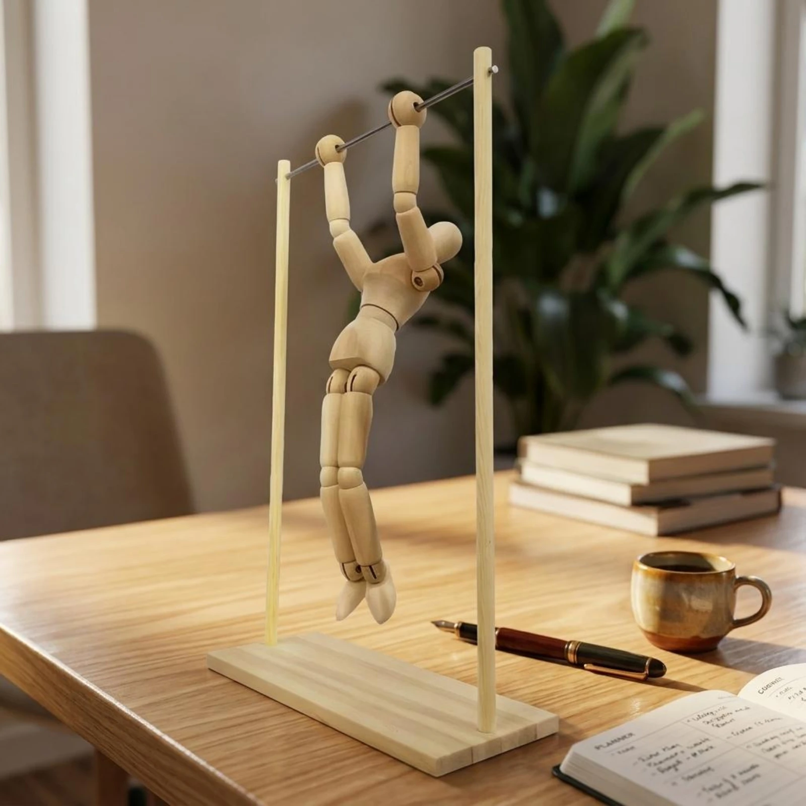 Hanging Figure Ornament Desktop Artist Mannequin Ornament Wooden Drawing Model Natural Wood Jointed Artist Doll Flexible Joints