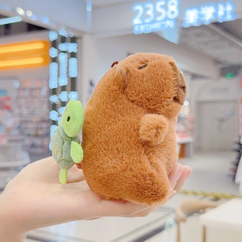 Wholesale 12pcs/lot 12cm Hot Capybara Plush TOys animal pufferfish Capy bara Doll with  Rotatable Turtle Gifts