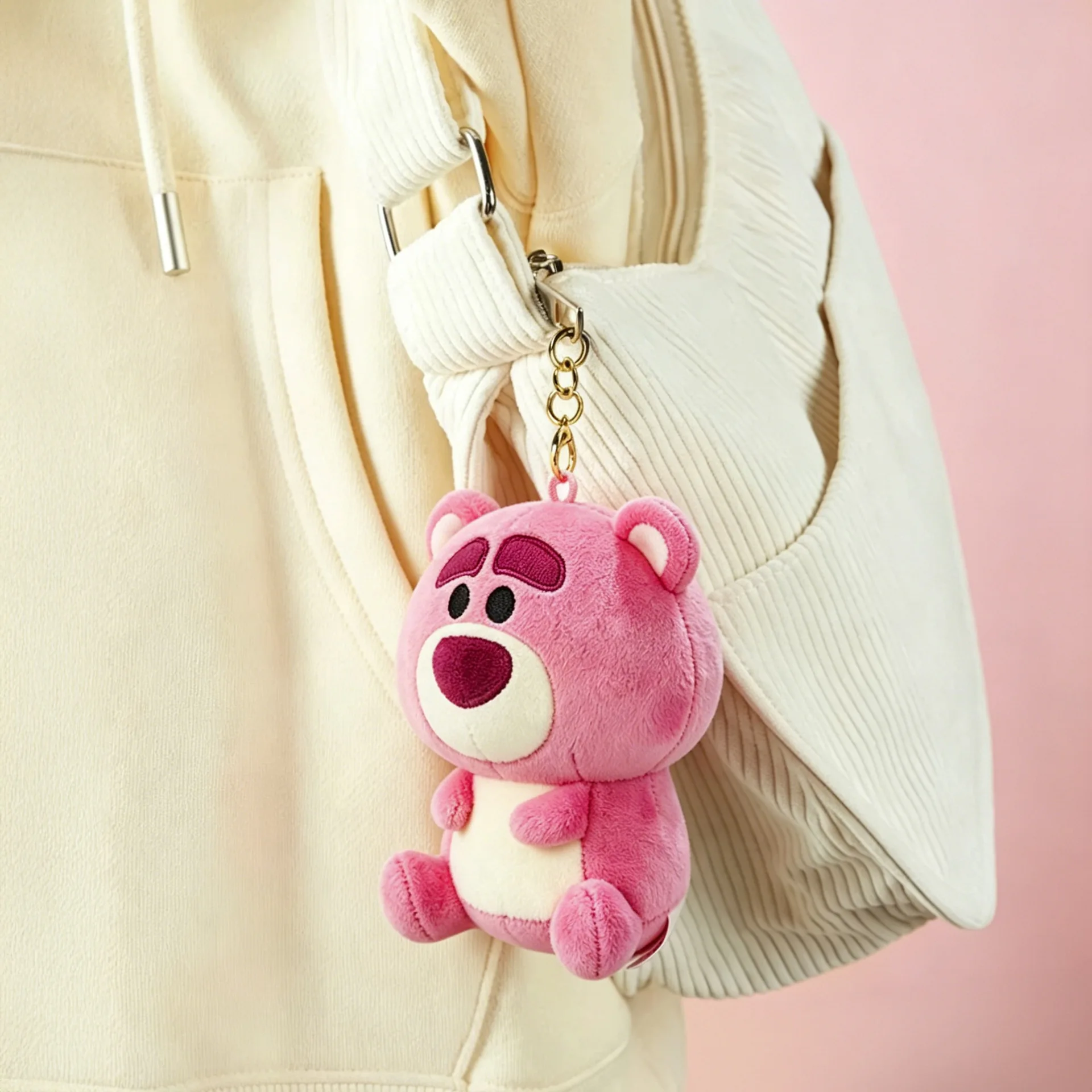 AOGER Strawberry Bear Winnie the Pooh Plush Toys Small Pendant KeyChains Stuffed Animals School Bag Hangings Christmas Gifts