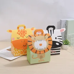 12/24/36PCS Jungle Safari Animal Candy Box Baby Shower Wild Gift Boxes for Children Birthday Party Favors Packaging Bag Supplies