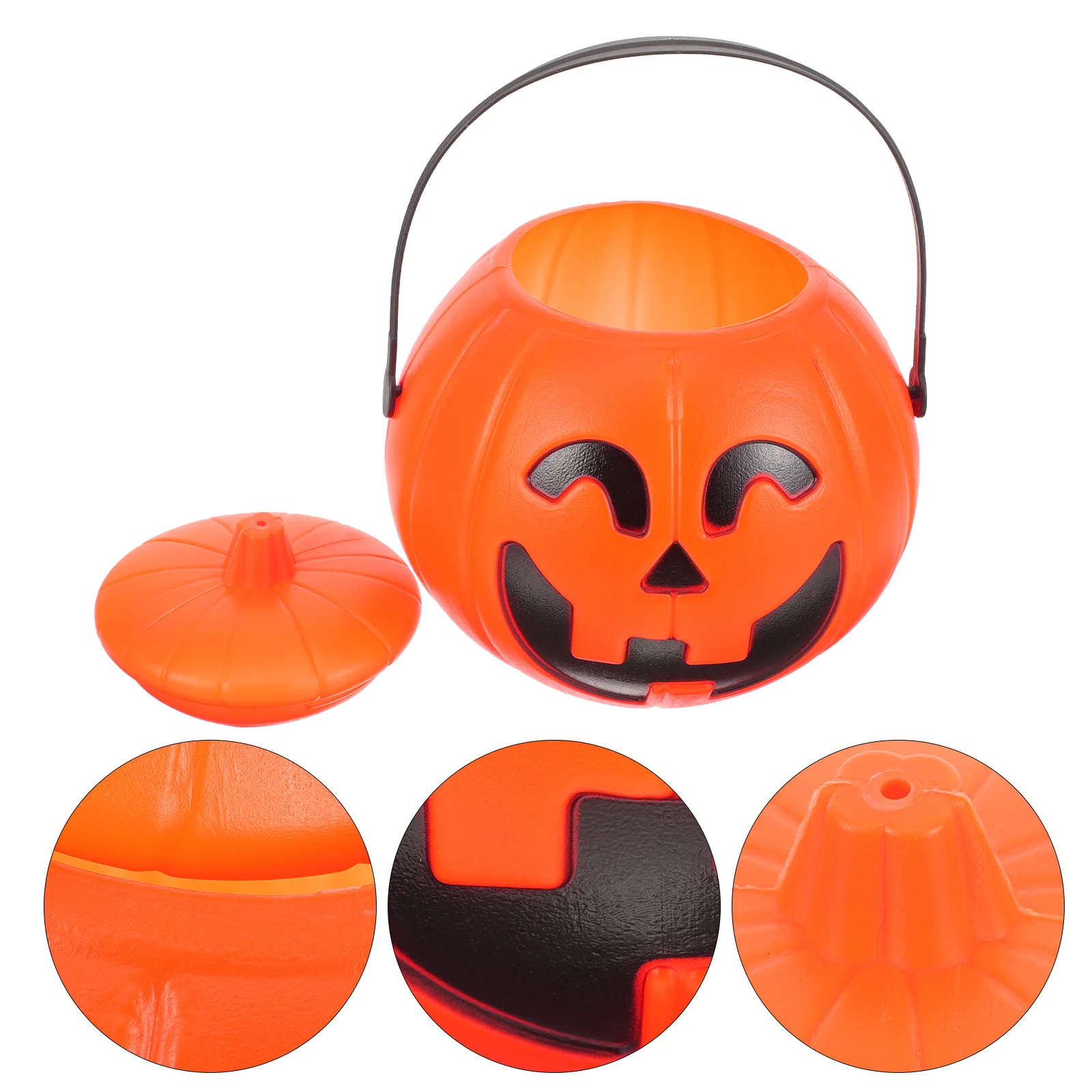 

1pc Spooky Halloween Candy Jar Bucket Pumpkin Shape Storage Container Party Favor Gift Witch Theme Decor 17cm