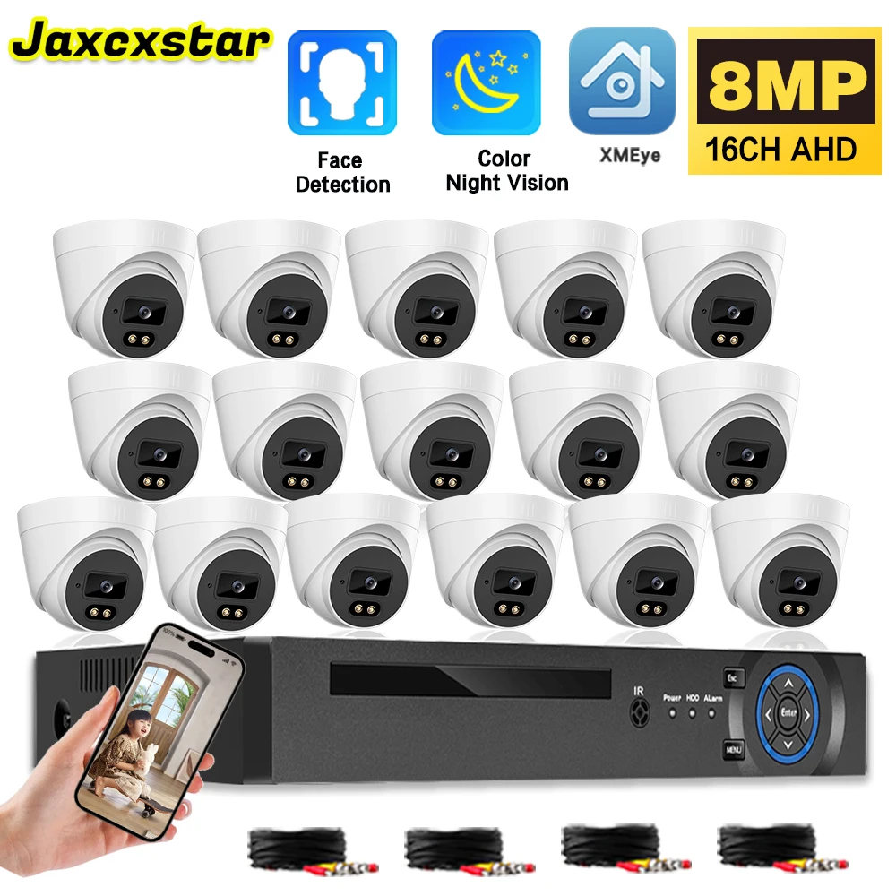 

4K 8/16CH 8MP AHD DVR Strip line Face Detection Color Night MotionDetection Outdoor Security Camera CCTV Video Surveillance Kit