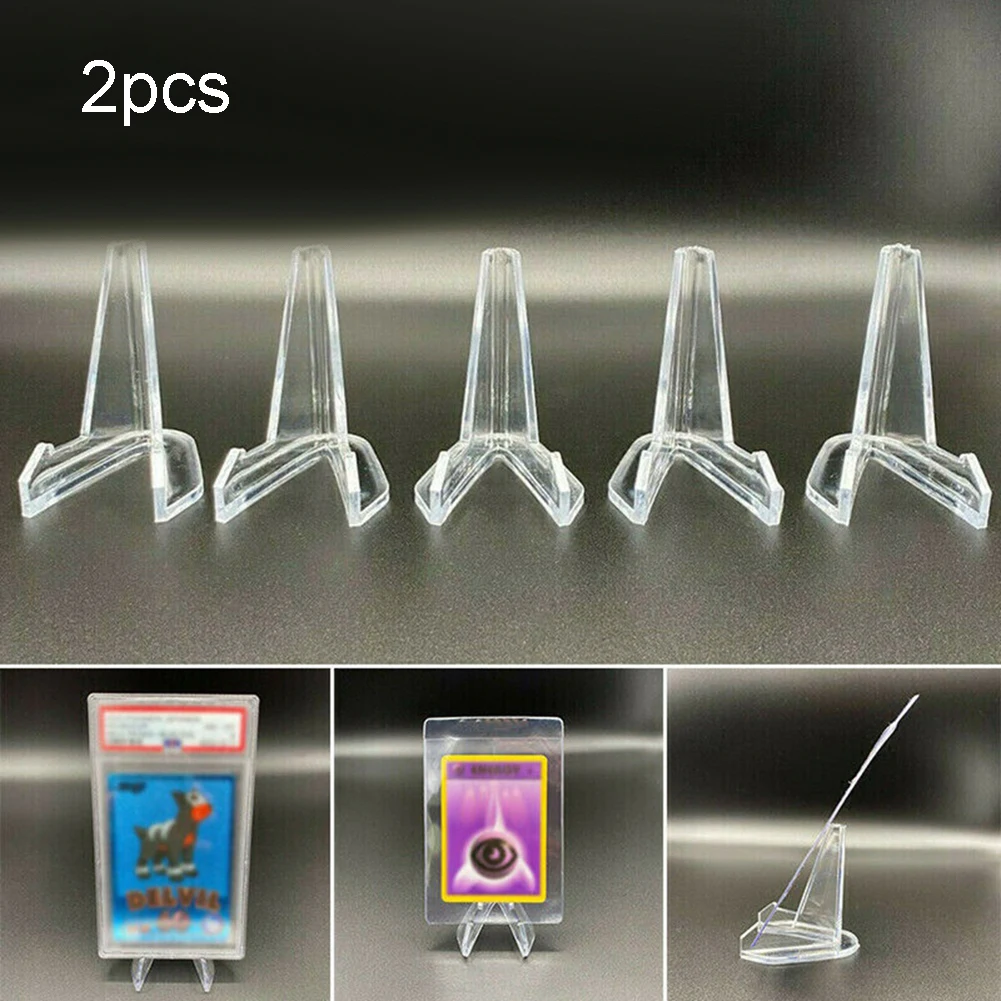 2PCS Acrylic Commemorative Coin Display Stand Transparent Triangle Display Stand Capsule Collecting Holder Home Decorations