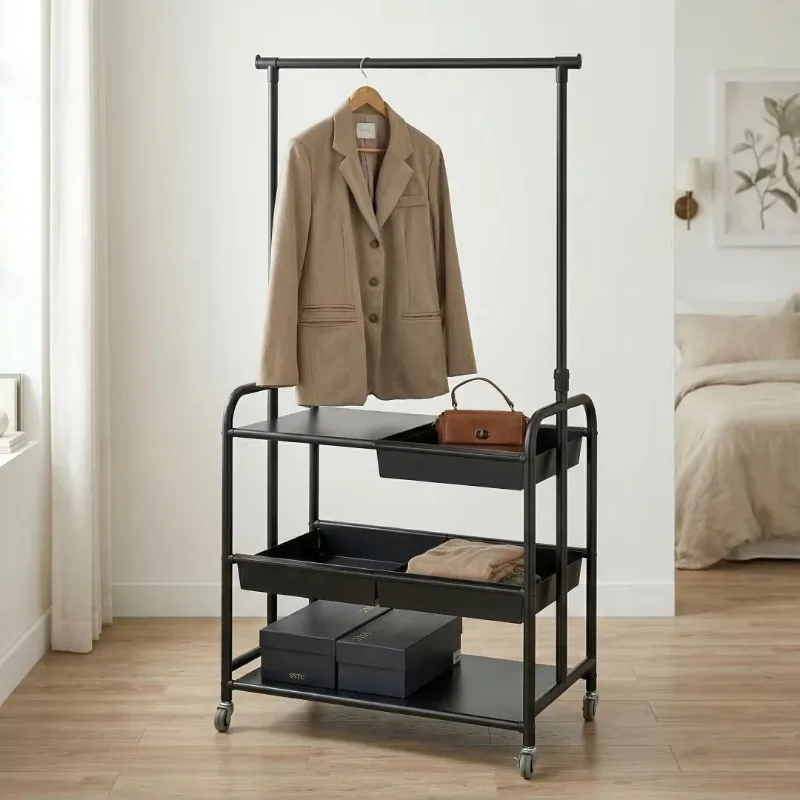 Wholesale Household Storage Furniture Living Room Applicable Laundry Drying Rack Clothes Hanger Wardrobe