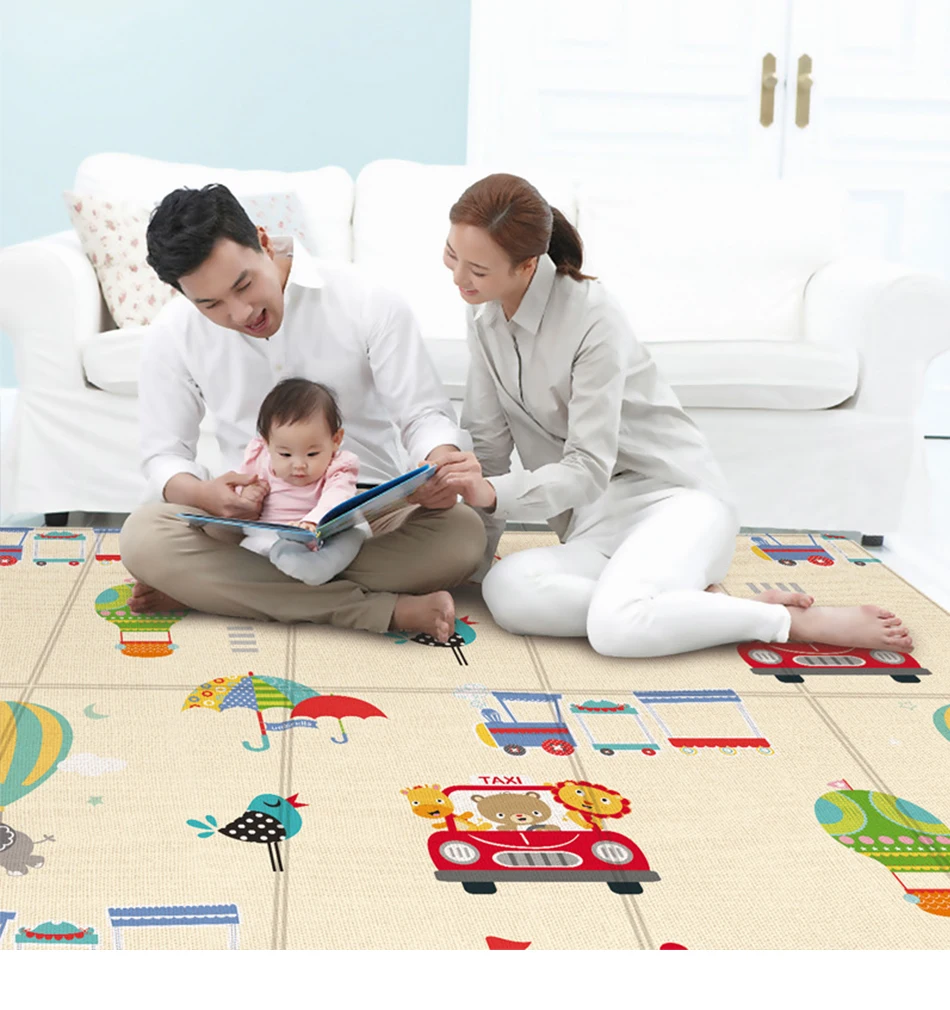 180x100 Foldable Baby Play Mat Waterproof Baby Mat for Floor Portable Playmat for Babies with Travel Bag Kids Rug Activitys Toys