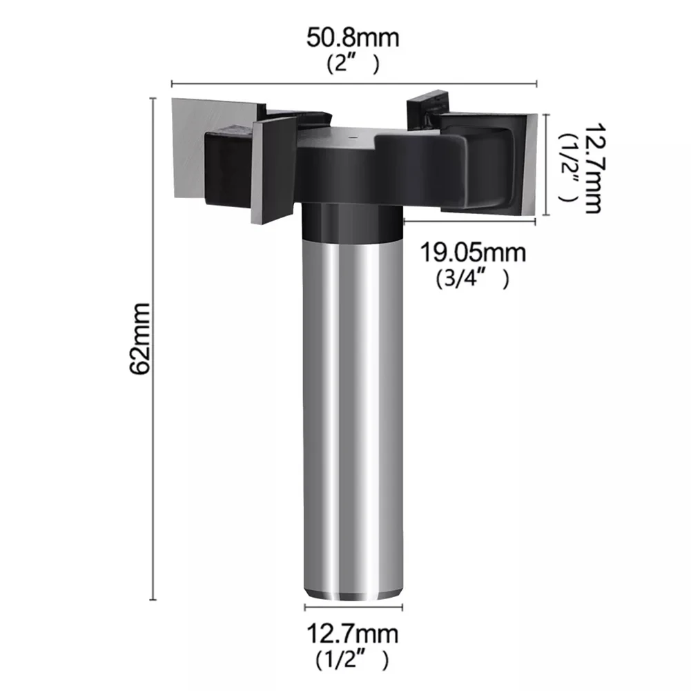 Engraving CNC Router Bit 1/2-inch Cutting Height 2-inch Cutting Diameter 4-wing Milling Cutter Anti-recoil Design