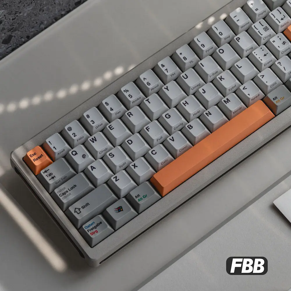 FBB Keycaps Retro 9009 light Gray for Mechanical MX Switches Keyboard DIY Accessories Gift 60%, 75%, 80%, 96%, 100% Lay-out