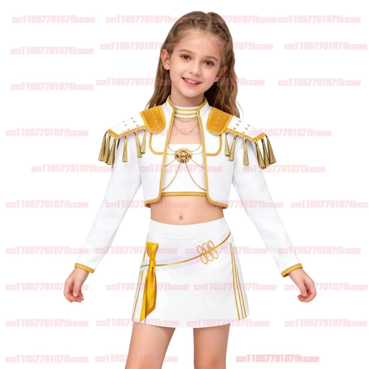 Children KPop Rumi Mira Zoey White Singing Suit girls Halloween Carnival Party Role Playing Outfit Cosplay Costume Wig New set