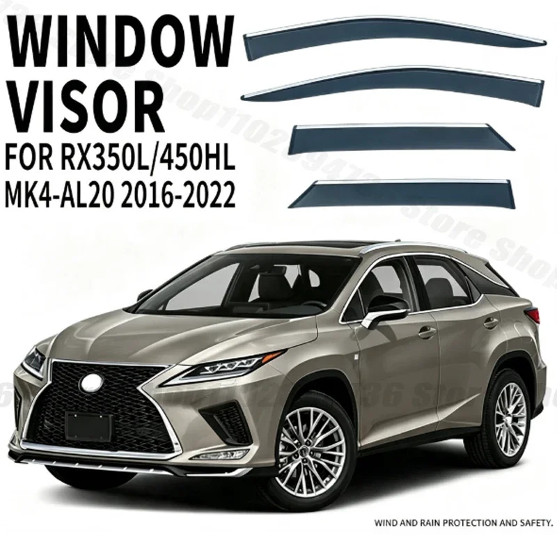 Window Visors For Lexus RX350L /450HL MK4-AL20 Side Window Rain Guard Wind Deflector Weathershield Vent Visor for Car Windows