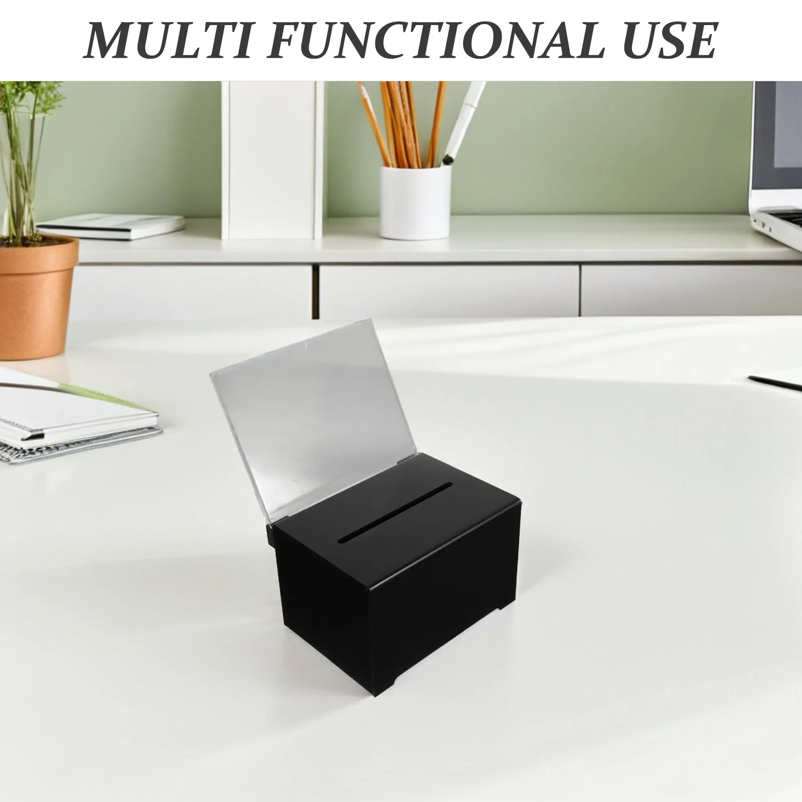2Pcs Suggestion Box Lockable Donation Box with Slot Removable Sign Holder for Fundraising Charity Event Cash Tickets Feedback