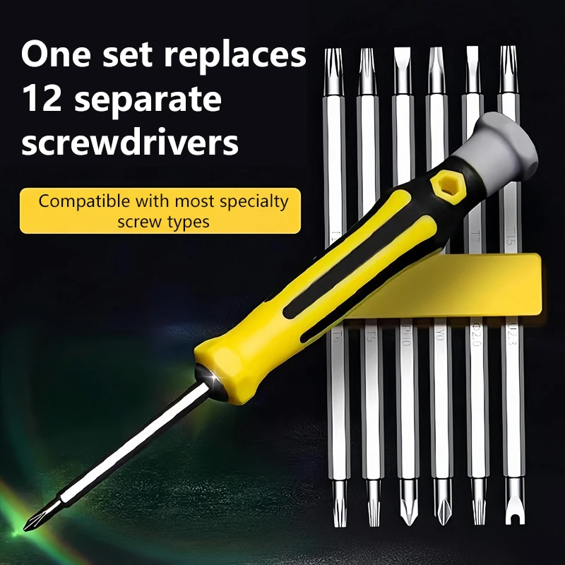 Double-headed 12-in-1 Precision Premium Screwdriver Set Durable Tools For Repair Ideal Holiday Desk Gift