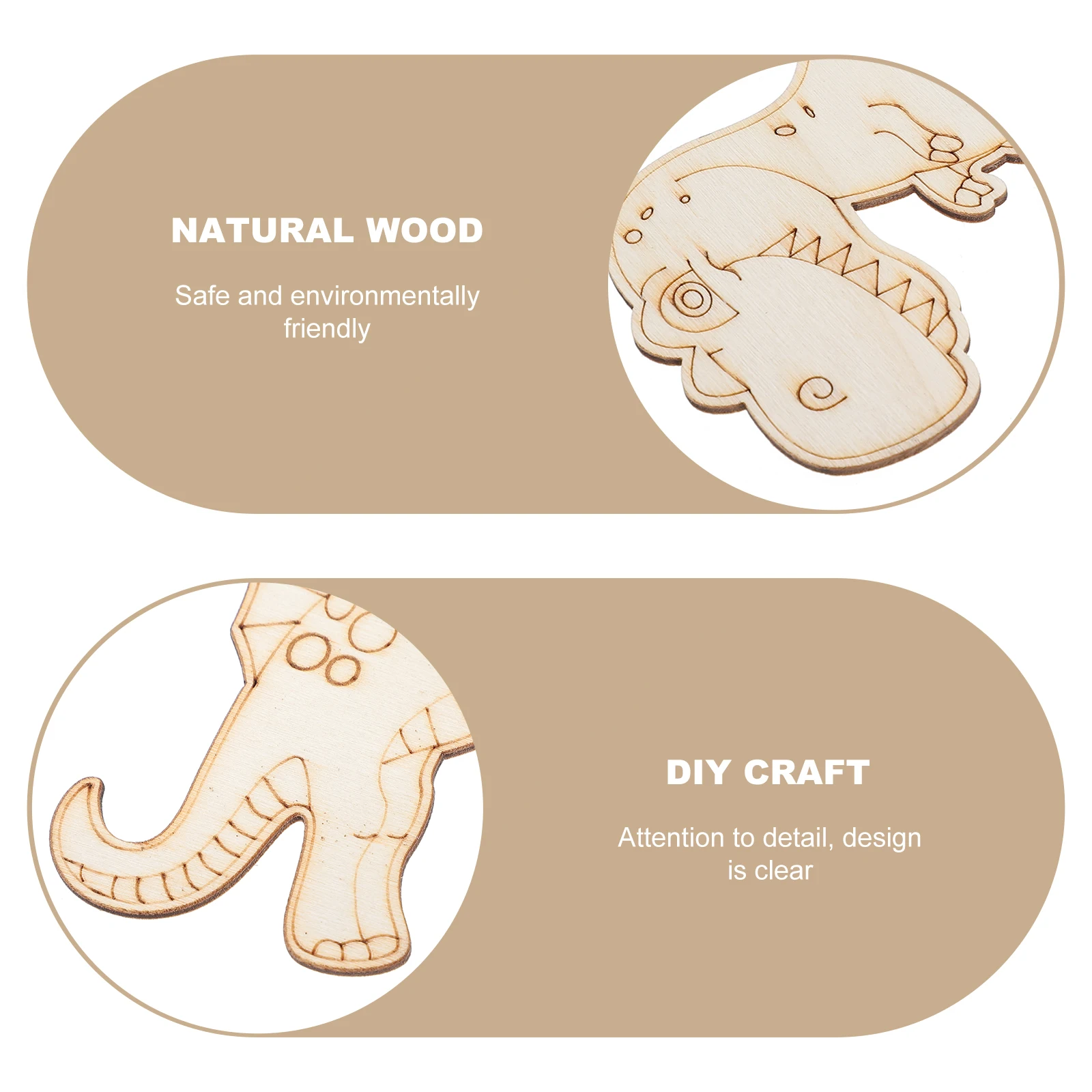 

20 Pcs Dinosaur Wood Chips DIY Wooden Craft Slices Kids H painted Toys Graffiti Crafts Safe Comfortable Realistic Design Holiday