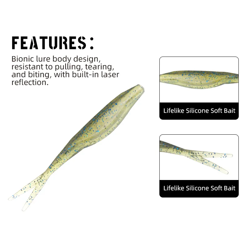 SWOLFY Super Fluke señuelos blandos para lubina y lucio - imagen 5