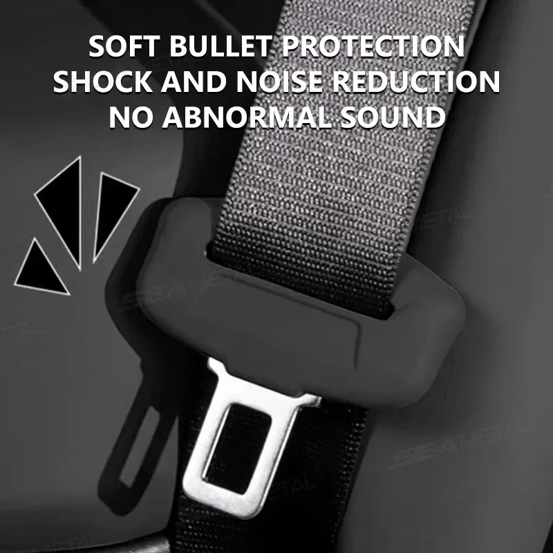2Pcs Wear‑Resistant Silicone Seat Belt Buckle Protective Cover Universal Anti‑Scratch Noise Reduction Car Interior Modification