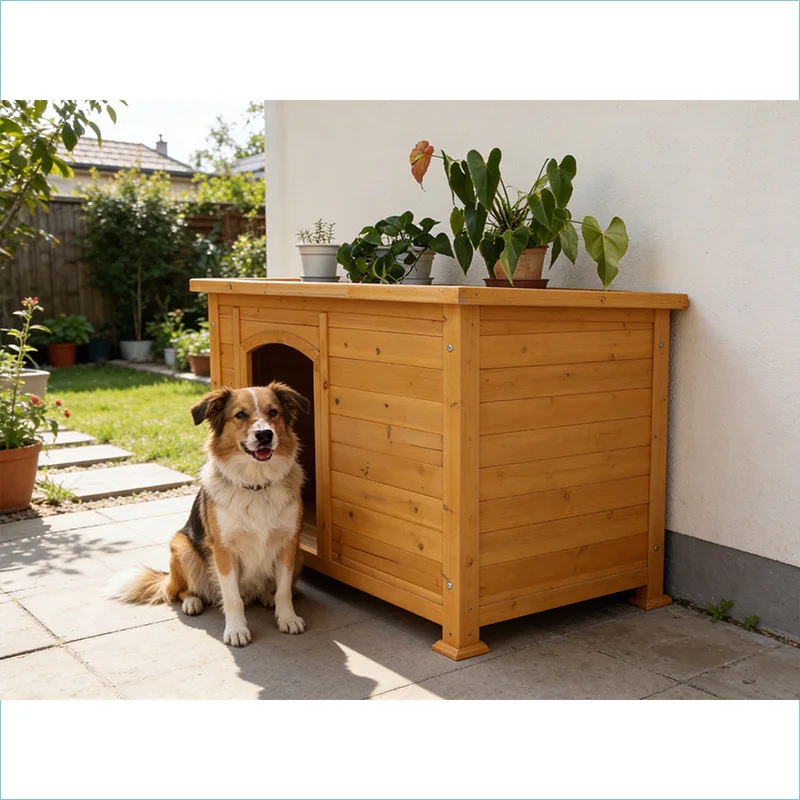 Super Waterproof and Durable Kennel Large Outdoor Solid Wood Dog Kennel Wood Animal Hut Garden Dog House Weatherproof Design
