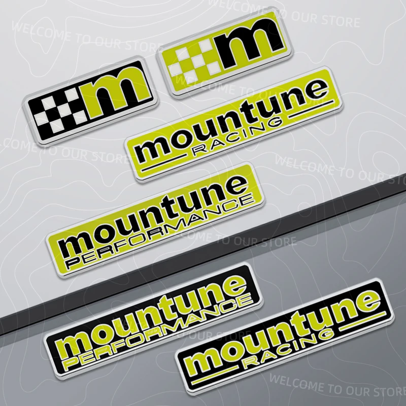 Aleación de Zinc para Mountune Performance M, Logo de bandera de carreras, enfoque Fiesta RS Raptor, maletero de coche, emblema de Metal 3D, pegatina de insignia para carrocería trasera
