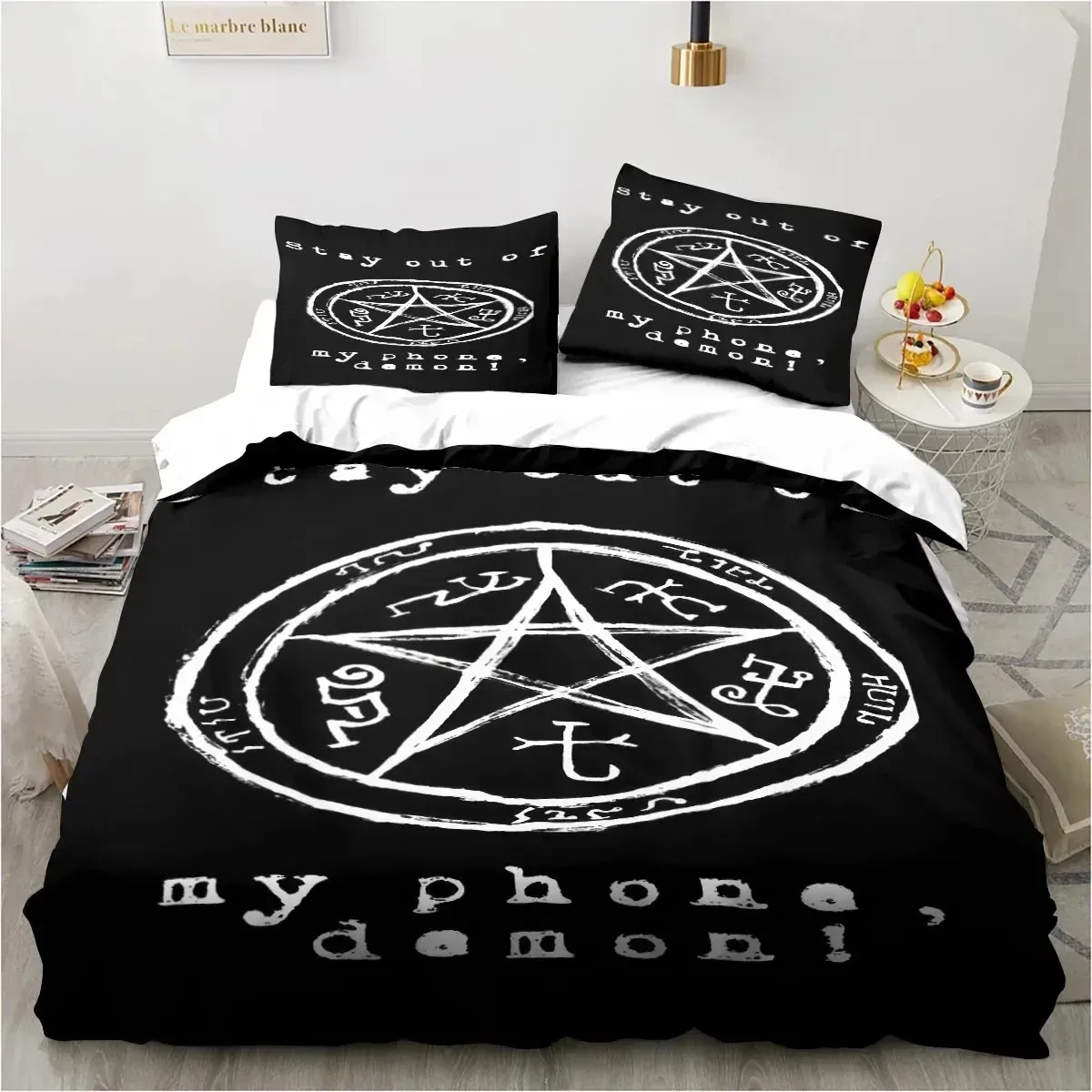 Supernatural Logo Bedding Set Duvet Cover Bed Set Quilt Cover Pillowcase Comforter king Queen Size Boys Adult Bedding Set