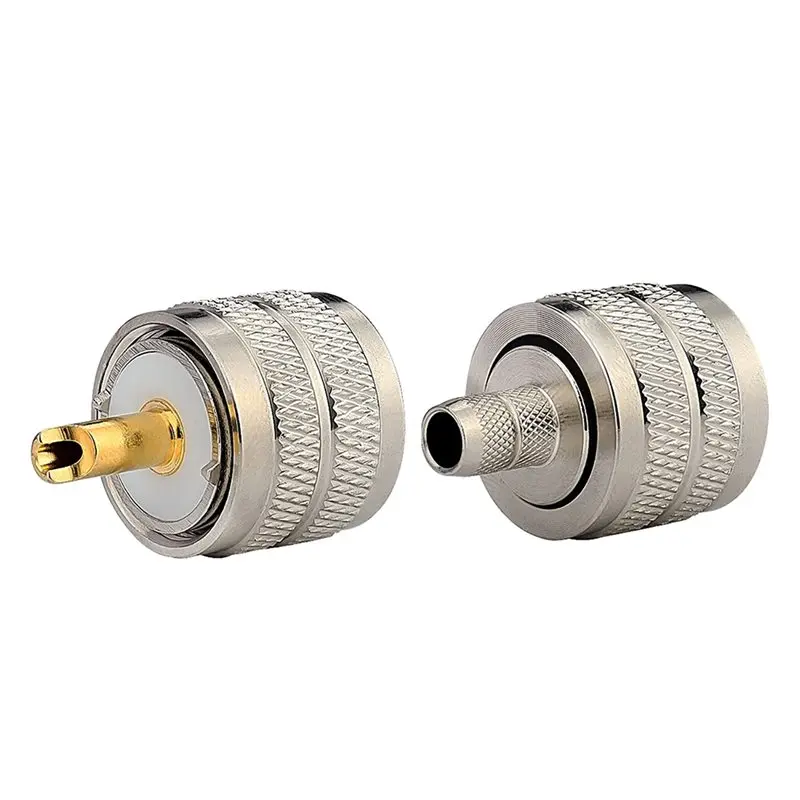 For RG8X/LMR240/4D-FB/CNT240/RG8 Mini For Coaxial Cable PL259 Male Crimp Connector, UHF SO239, Pack Of 10