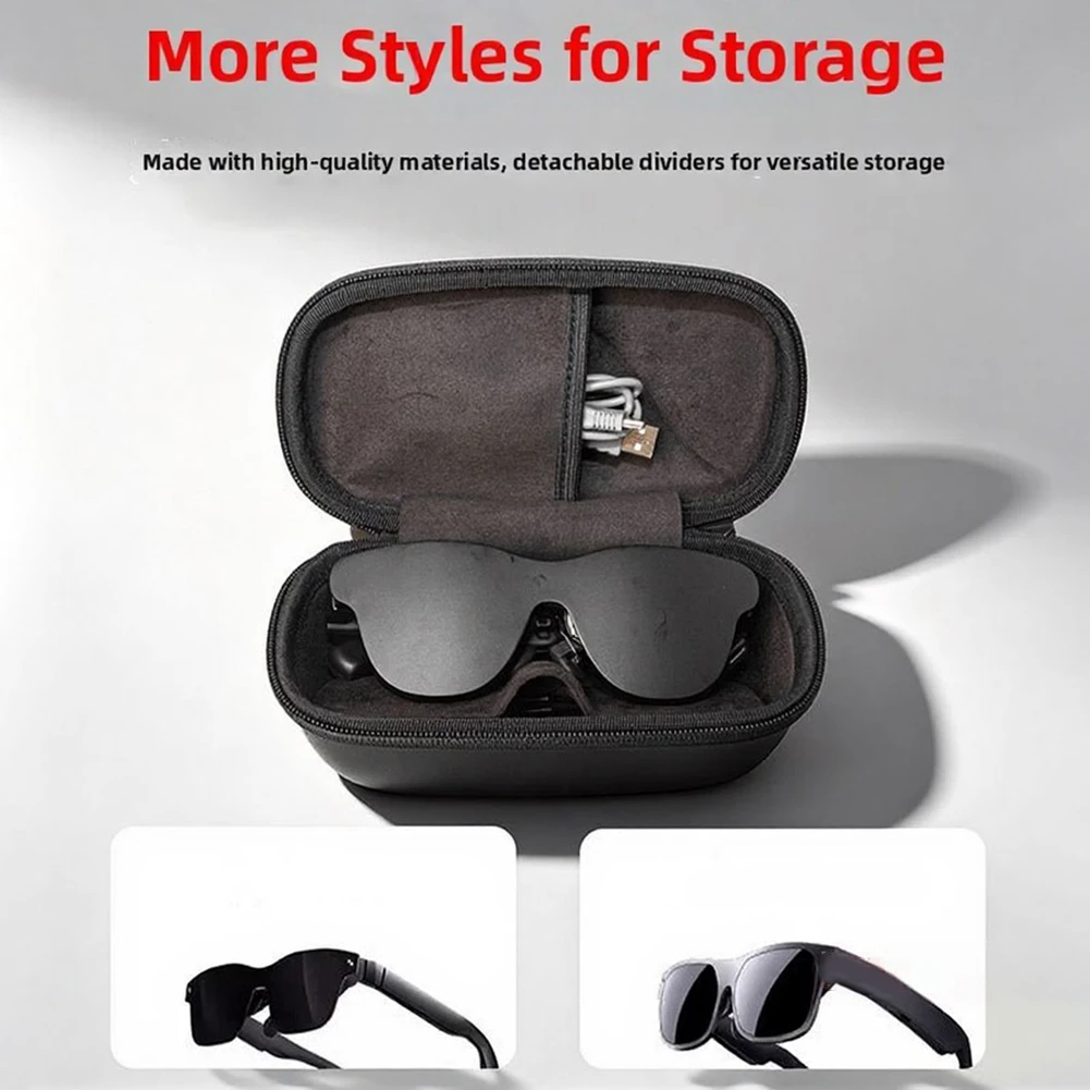 Portable EVA AR Glasses Storage Case Hard Shell Shockproof Carrying Cases With Removable Divider New Glass Storage Bag Accessory
