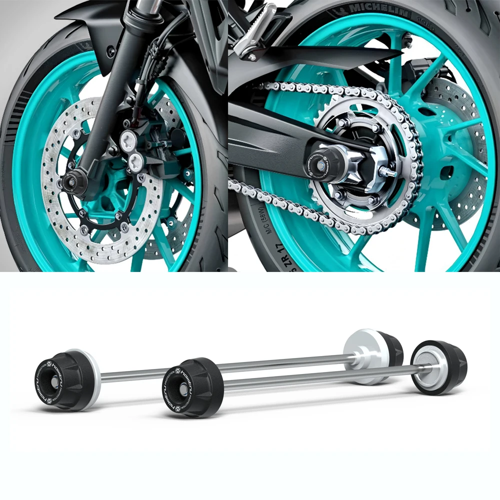 

Комплект защитных колпаков на ось колеса мотоцикла для YAMAHA FZ-07 XSR700 MT-07 2013-2024, защита от падений