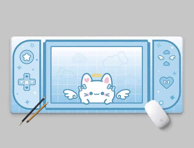 

Kawaii Gaming Console Controller Hello Kitty Mouse Pad Super Large Waterproof Natural Rubber Cute Anime Table Gamer Accessories