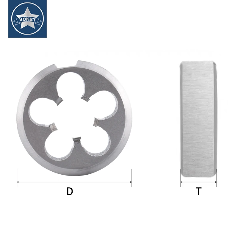 VOKET HSS-CO  Metric Fixed Round Die M0.8 M0.9 M2 M3 M4 M5 M6 M8 M10 M12 UNC UNF 1/4 5/16 3/8 1/2 Thread Screw Threading Die