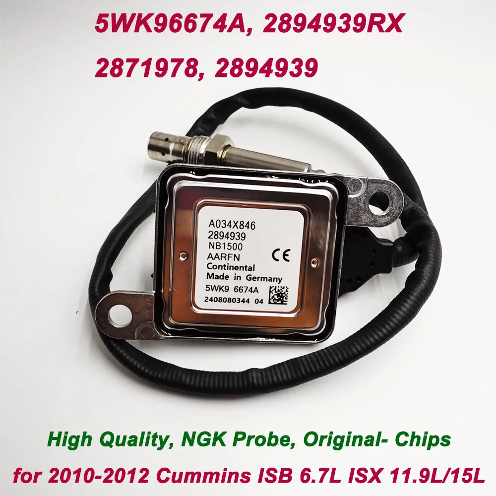 

High Quality Chips N-GK Probe Nitrogen Oxide Sensor 5WK96674A 2894939RX 2871978 2894939 for Cummins ISB 6.7L ISX 11.9L/15L 12V