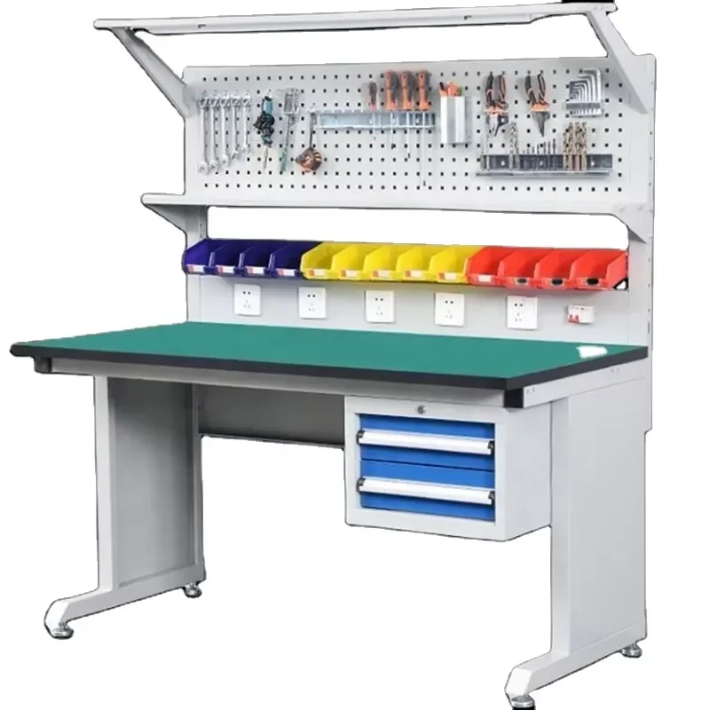 ESD Experiment Desk Easy Assembly Anti-static Light Workbench with Drawer Blue Cabinet Customized Drawers Optional