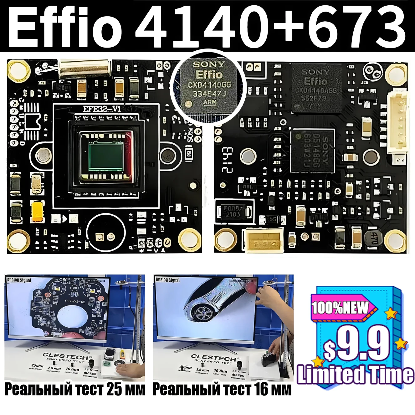 clestech circuit board camera module sony effio ccd 4140 mais 673 800tvl hd cctv analogico 960h cabo osd microscopio de monitoramento diy 01