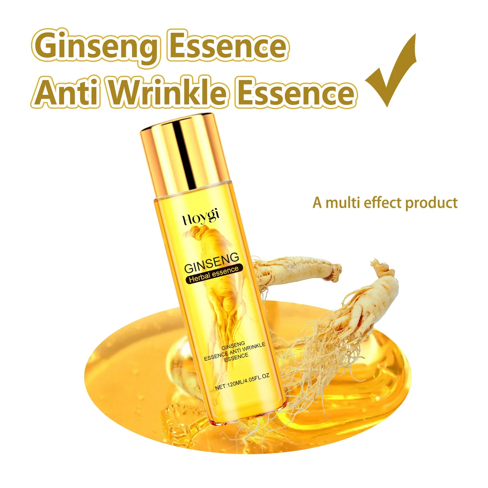 Ginseng Face Essence Fade Fine Lines Firming Smoothing Pores Hyaluronic Acid Brightening Moisturizing Niacinamide Facial Serum