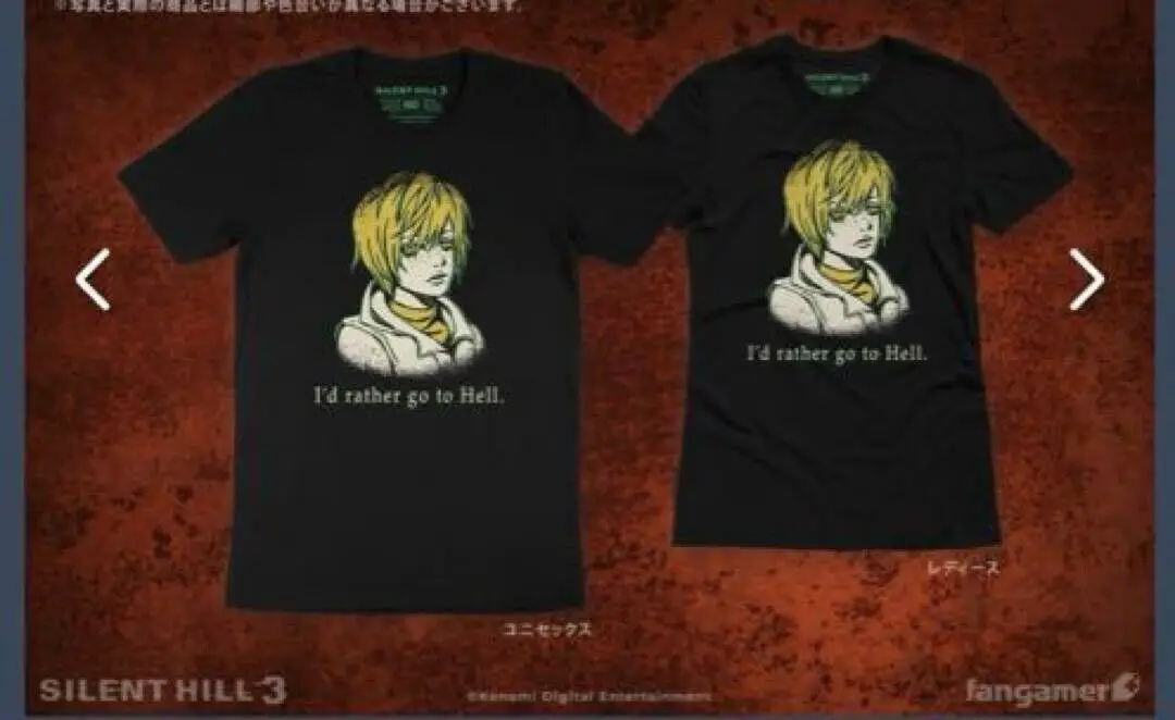 Fangamer Silent Hill 3 Cheryl Mason T-Shirt Black Japanese size L Heather