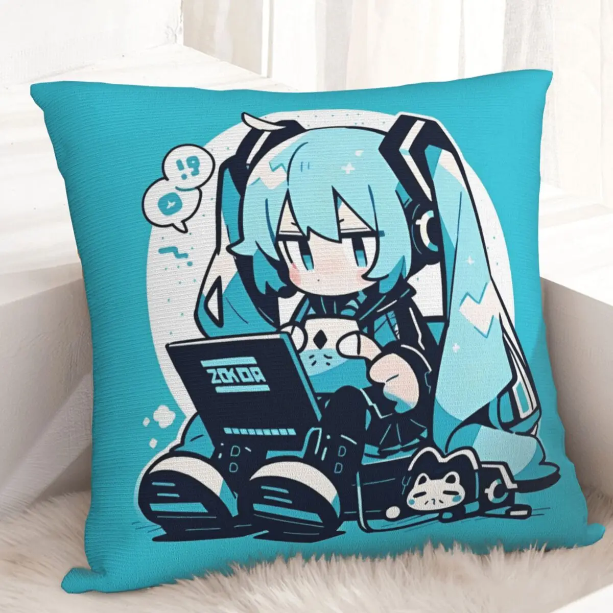 

Hatsune Miku Pillowcases Living Room Vocaloid Cushion Case Funny Decorative Throw Pillow Case 40*40
